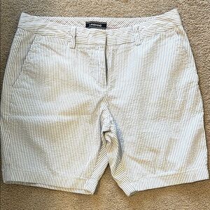 Lands' End Women's Blue Striped Shorts